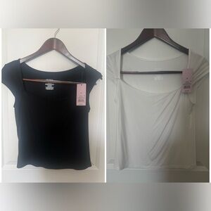 Women's Classic Scoop Neck Top - Black and White Bundle NWT